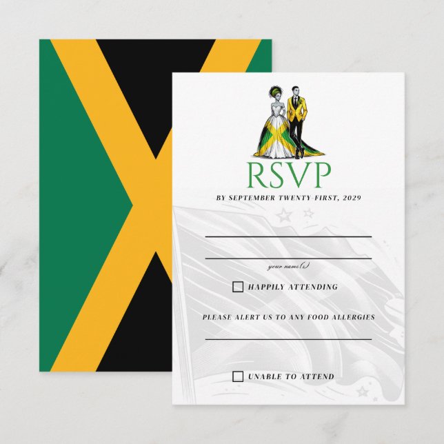 Jamaica Couple RSVP Karte (Vorne/Hinten)