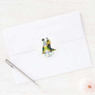 Jamaica Couple Wedding Runder Aufkleber