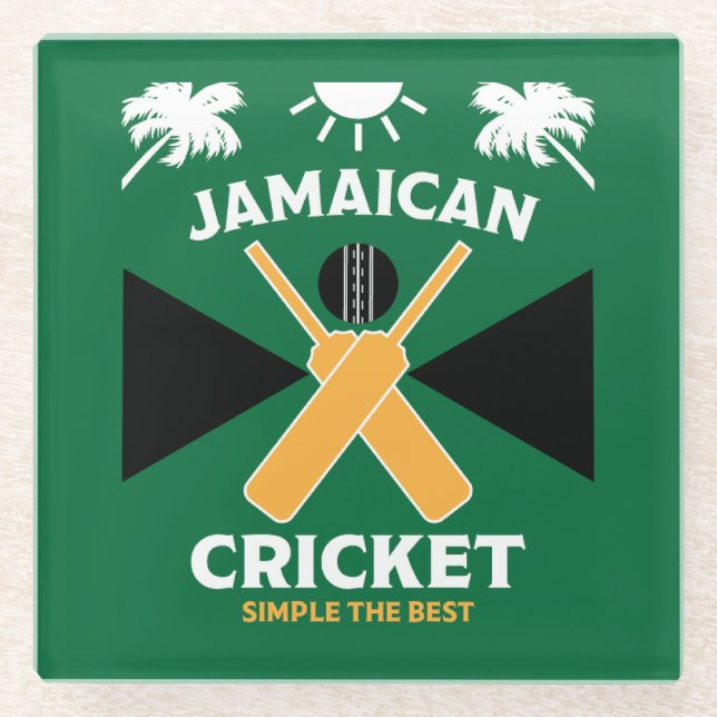 Jamaica Cricket Glasuntersetzer (Vorderseite)