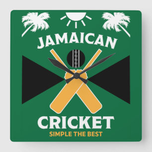 Jamaica Cricket Quadratische Wanduhr