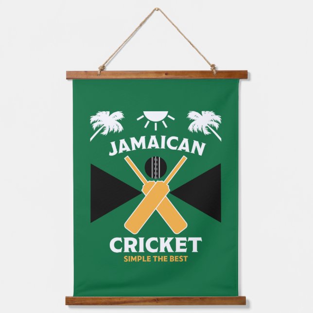 Jamaica Cricket Wandteppich Mit Holzrahmen (Vorderseite)