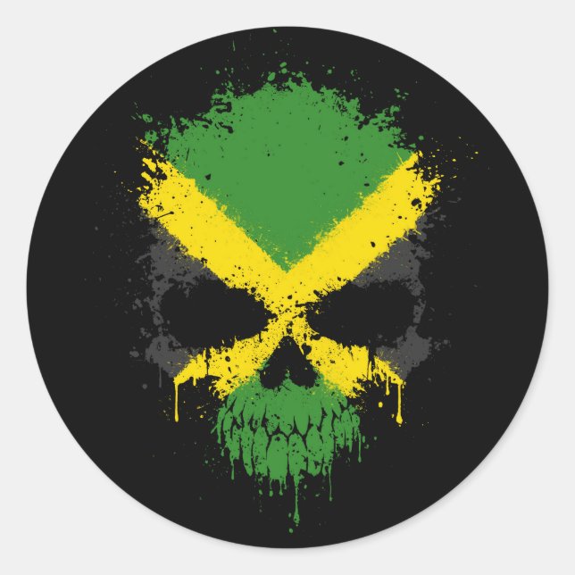Jamaica Driving Spritzer Skull Runder Aufkleber (Vorderseite)