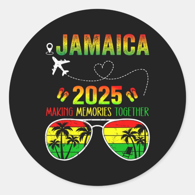 Jamaica Family Wiedersehen 2025 Erinnerungen Vacat Runder Aufkleber (Vorderseite)