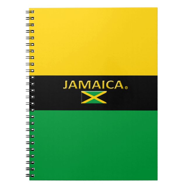 Jamaica Flag Colors Modernes Notebook Notizblock (Vorderseite)