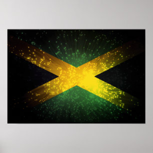 Jamaica Flag Feuerwerk Poster