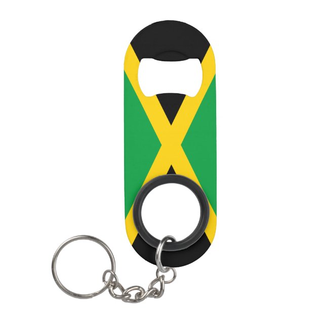Jamaica Flag Green Yellow Black Patriotic  Mini Flaschenöffner (Vorderseite)
