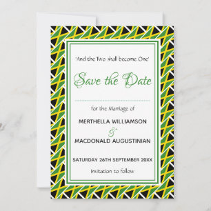JAMAICA FLAG Individualisierte Schrift Stilvoll ja Save The Date