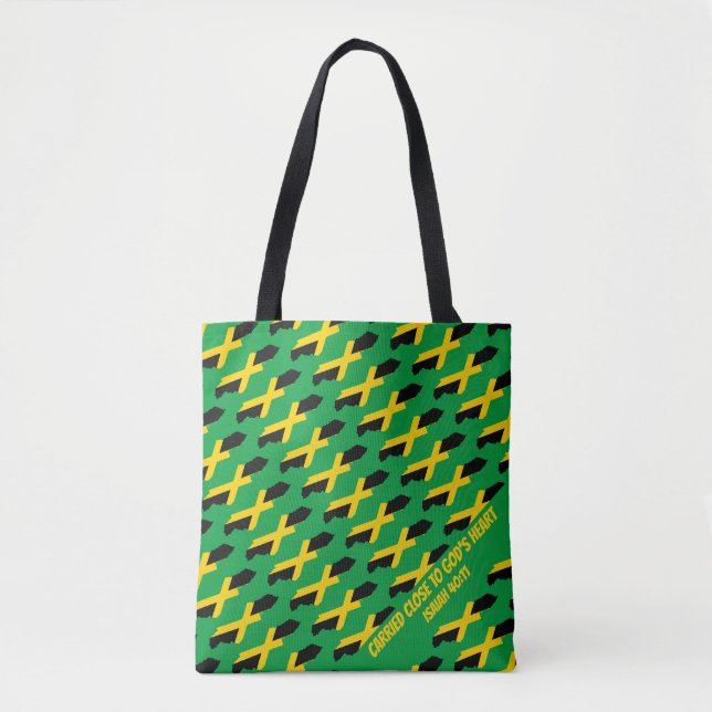 JAMAICA FLAG | Isaiah 40 | Bibelverse | GREEN Tasche (Vorderseite)