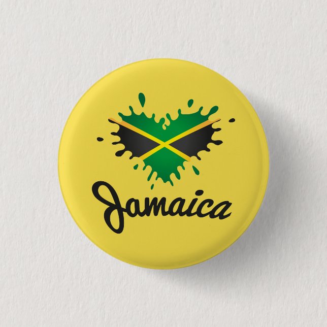Jamaica Flag Island - Proud Jamaicans - Button (Vorderseite)