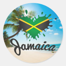 Jamaica Flag Island - Proud Jamaicans - Sticker