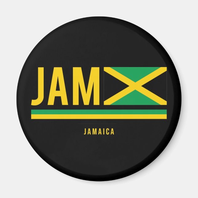 Jamaica Flag ISO Code Alpha 3 Design Magnet (Vorne)