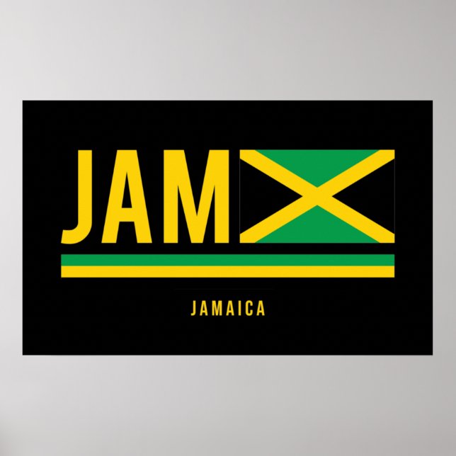 Jamaica Flag ISO Code Alpha 3 Design Poster (Vorne)