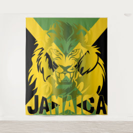 jamaica Flag Lion of Judah Tapestry Design Wandteppich