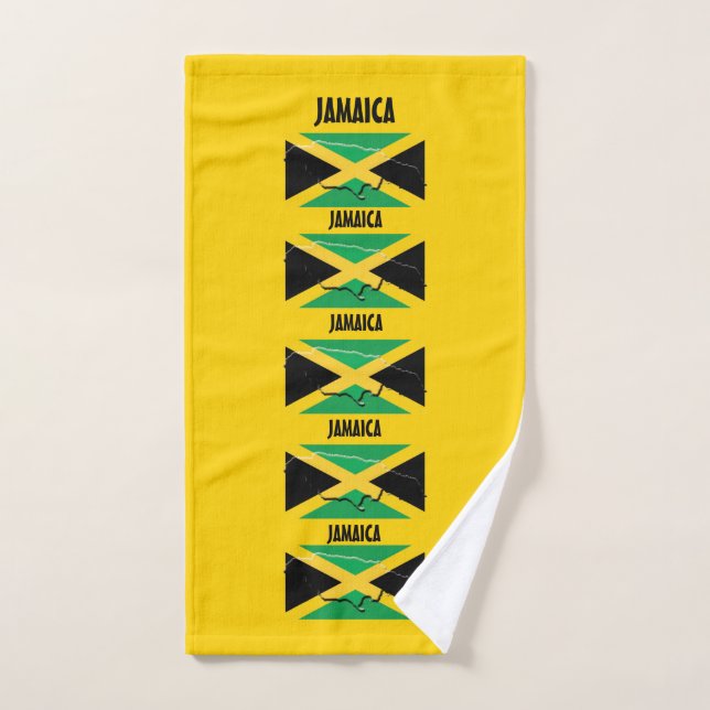 JAMAICA FLAG MAP KONTUR Personalisiert Gelb Handtuch (Handtuch)