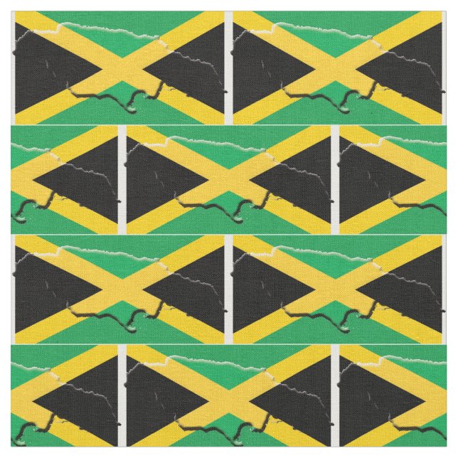 JAMAICA Flag Map-Kontur Stoff (Nahaufnahme)