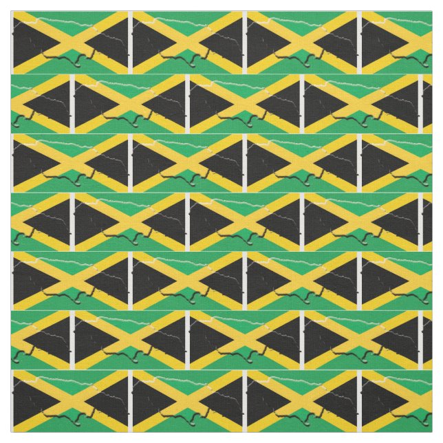 JAMAICA Flag Map-Kontur Stoff (Muster)