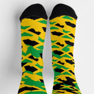 Jamaica Flag Modern Art Rasta Roots Camo Socks Socken
