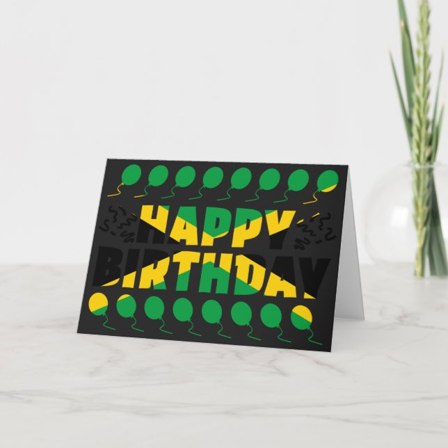 Jamaica Flag Patriotic Birthday Karte (Vorderseite)