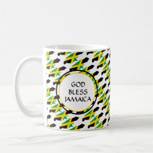 JAMAICA Flag Patriotic Custom Monogram GOD BLESS Kaffeetasse