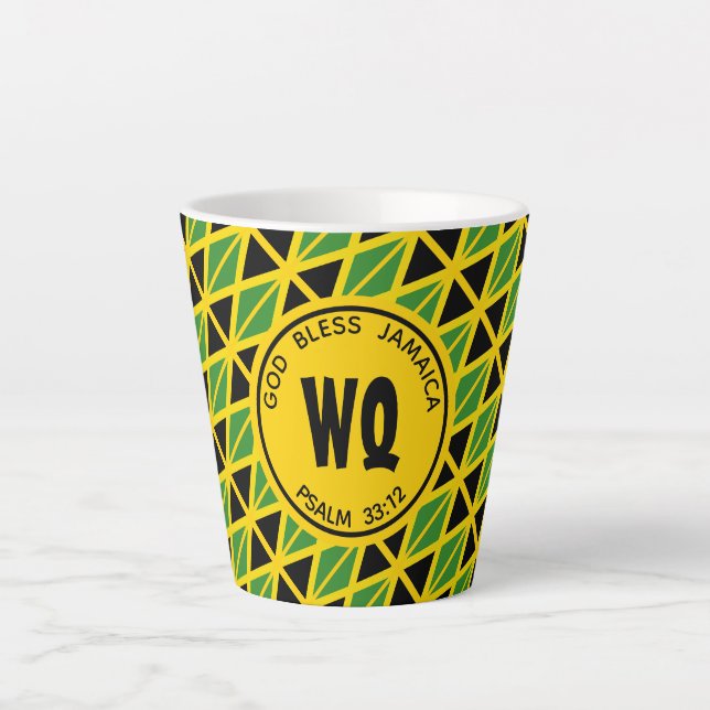 JAMAICA FLAG Patriotic Customizable Yellow Milchtasse (Vorderseite)