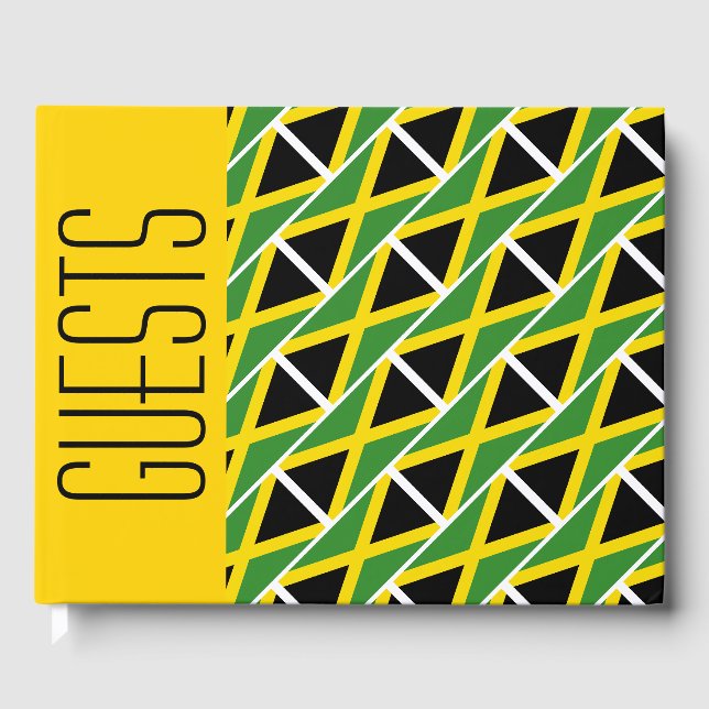 JAMAICA FLAG Patriotic Customized YELLOW Jamaican Gästebuch (Vorderseite)