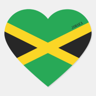 Jamaica Flag Patriotic Herz-Aufkleber