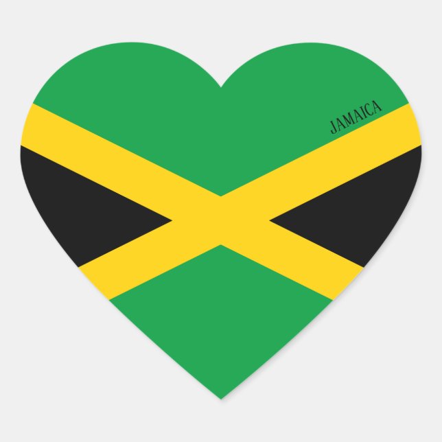 Jamaica Flag Patriotic Herz-Aufkleber (Vorderseite)