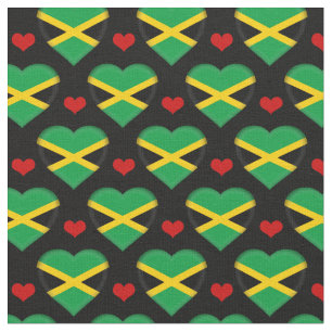 Jamaica Flag & Red Heart Modefabrik / Reggae Stoff