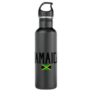 Jamaica Flag Schwarzer Text Edelstahlflasche