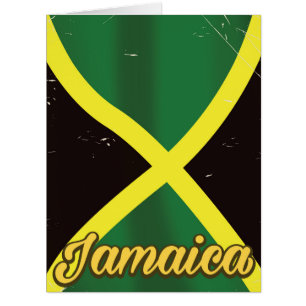 Jamaica flag vintage travel poster