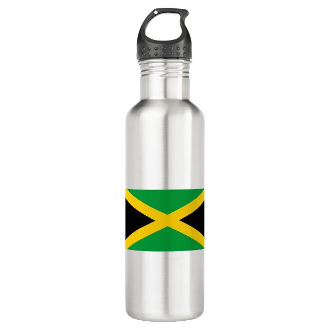Jamaica-Flagge Edelstahlflasche (Vorderseite)