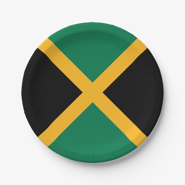 Jamaica-Flagge Pappteller (Vorderseite)