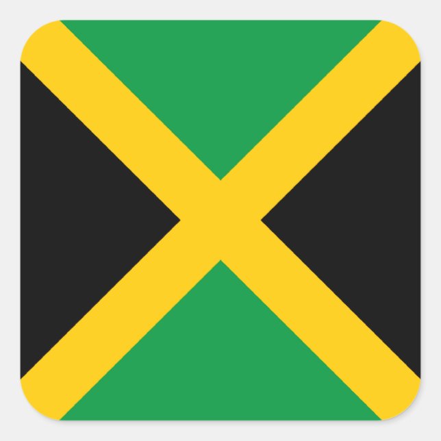 Jamaica-Flagge Quadratischer Aufkleber (Vorderseite)