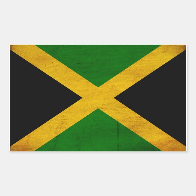 Jamaica-Flagge Rechteckiger Aufkleber (Vorderseite)