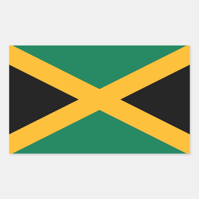 Jamaica-Flagge Rechteckiger Aufkleber (Vorderseite)