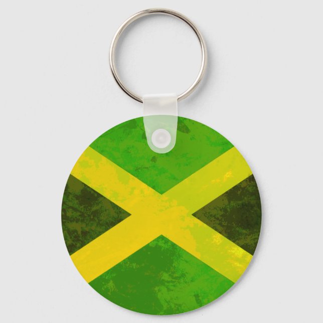 Jamaica-Flagge - Reggawurzeln Schlüsselanhänger (Vorderseite)