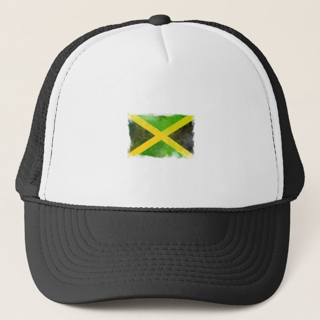 Jamaica-Flagge - Reggawurzeln Truckerkappe (Vorderseite)