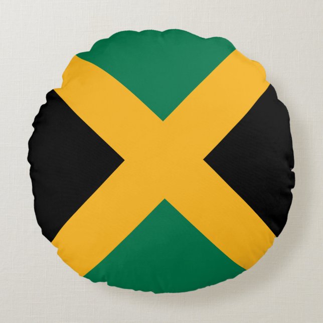 Jamaica-Flagge Rundes Kissen (Vorderseite)