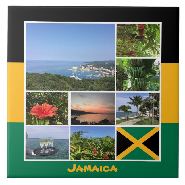 Jamaica Foto Collage Fliese (Vorderseite)