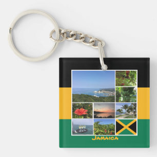 Jamaica Foto Collage Schlüsselanhänger