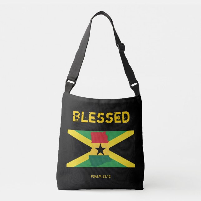 JAMAICA GHANA FLAG Gesegnetes duales Kulturerbe-Bu Tragetaschen Mit Langen Trägern (Vorderseite)