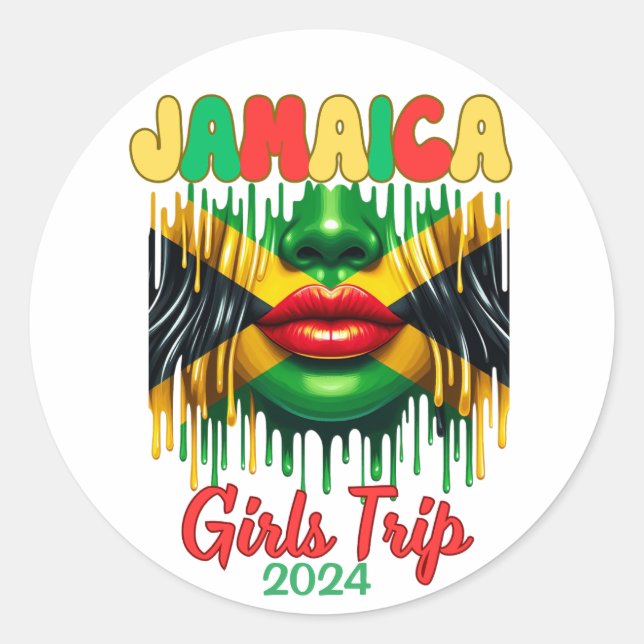 Jamaica Girls Trip 2024 Tropical Beach Abenteuer Runder Aufkleber (Vorderseite)