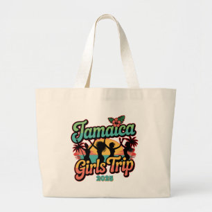 Jamaica Girls Trip Squad 2025 Tropical Vibes Jumbo Stoffbeutel