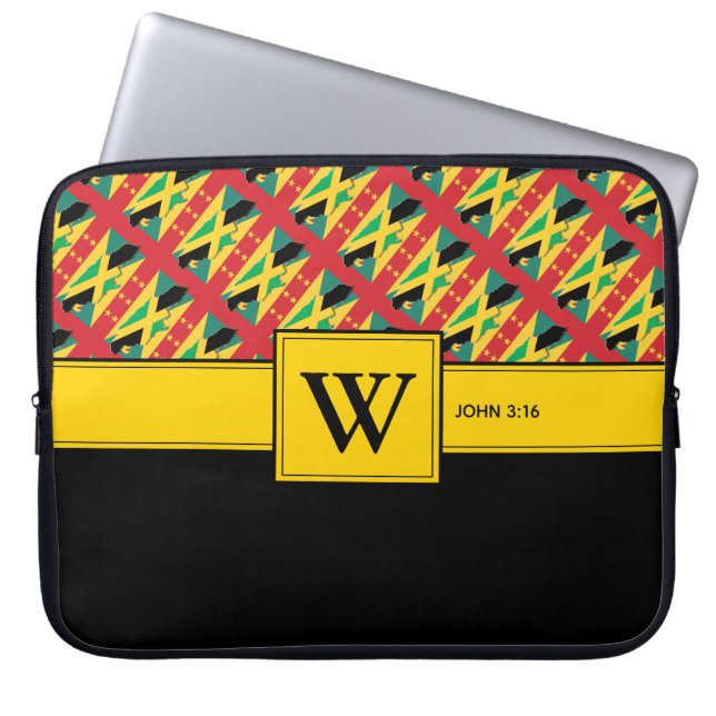 JAMAICA GRENADA Bibel Monogram Christliches Notebo Laptopschutzhülle (Vorderseite)