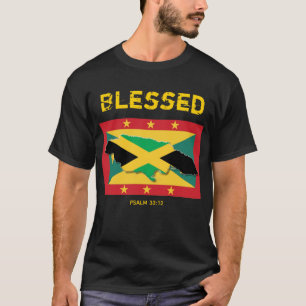 JAMAICA GRENADA Duales Erbe Christliche Schrift T-Shirt