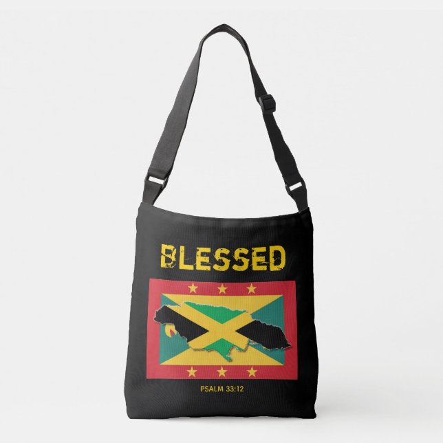 JAMAICA GRENADA Duales Erbe Christliche Schrift Tragetaschen Mit Langen Trägern (Vorderseite)