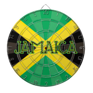JAMAICA Grüne, goldgelbe und schwarze Flagge Desig Dartscheibe