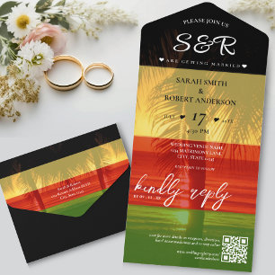 Jamaica Island Jamaican Rasta Zielhochzeit All In One Einladung