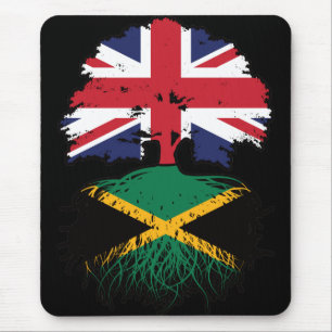 Jamaica Jamaica British UK Tree Roots Flag Mousepad