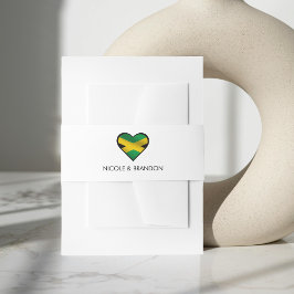 Jamaica Jamaica Flag Heart Wedding Einladungsbanderole